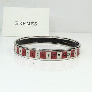Vintage Hermes Numbers Enamel Bangle Red White Roulette Austria GS773